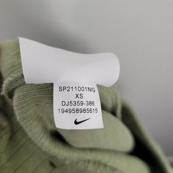 Nike Shorts Knit Cotton Slim Fit Ribbed DJ5359-386 Oil Green Size XS - Picture 10 of 11